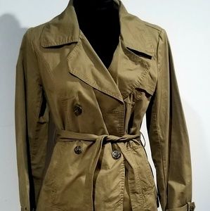 Camo green trench coat